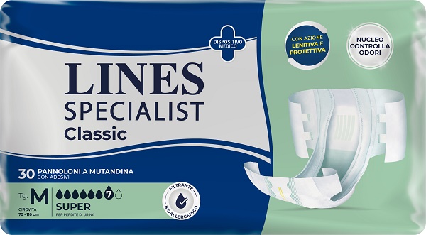 PANNOLONE A MUTANDA LINES SPECIALIST CLASSIC SUPER MM 30 PEZZI - Farmacianuova.eu