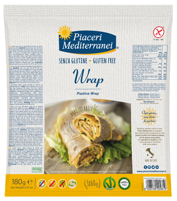 PIACERI MEDITERRANEI PIADINA WRAP 180 G - Farmacianuova.eu