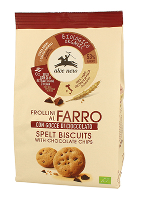 FROLLINO DI FARRO CON GOCCE DI CIOCCOLATO BIO 250 G - Farmacianuova.eu