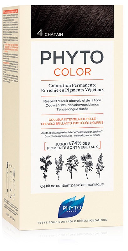 PHYTOCOLOR 4 CASTANO 1 LATTE + 1 CREMA + 1 MASCHERA + 1 PAIO DI GUANTI - Farmacianuova.eu