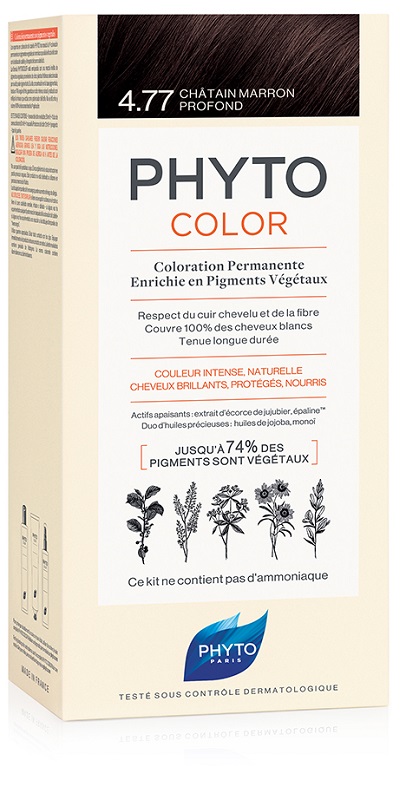 PHYTOCOLOR 4,77 CASTANO MARRONE INTENSO LATTE + CREMA + MASCHERA + 1 PAIO DI GUANTI - Farmacianuova.eu