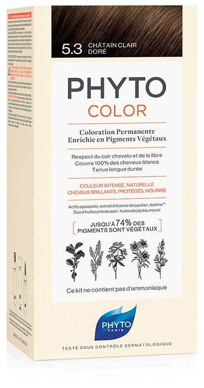 PHYTOCOLOR 5,3 CASTANO CHIARO DORATO LATTE + CREMA + MASCHERA + PAIO DI GUANTI - Farmacianuova.eu