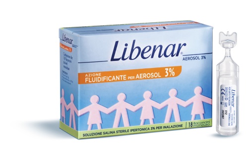 SOLUZIONE SALINA IPERTONICA 3% LIBENAR PER INALAZIONE CON AEROSOL 18 FLACONCINI MONOUSO X 4ML - Farmacianuova.eu