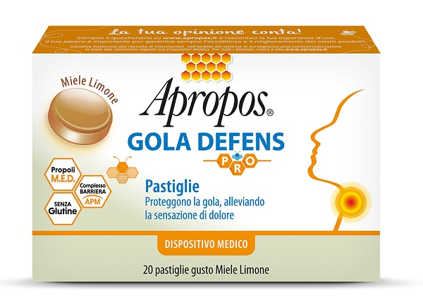 APROPOS GOLA DEFENS PRO 20 PASTIGLIE MIELE LIMONE - Farmacianuova.eu