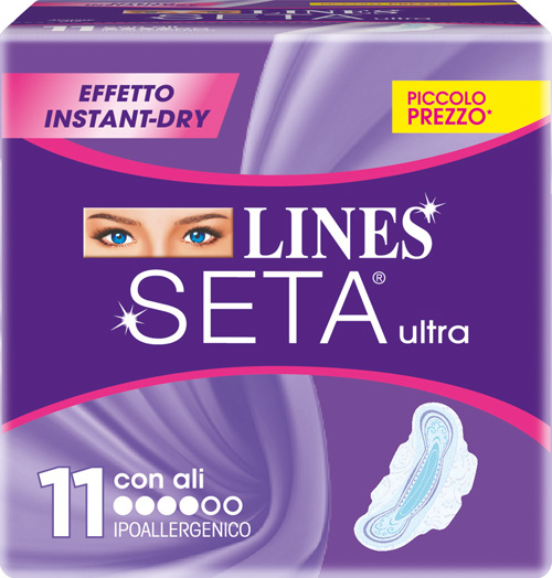 LINES SETA ULTRA ASSORBENTI CON ALI 11 PEZZI - Farmacianuova.eu