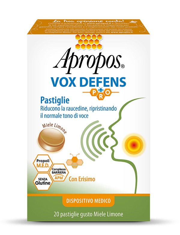 APROPOS VOX DEFENS PRO MIELE LIMONE 20 PASTIGLIE - Farmacianuova.eu