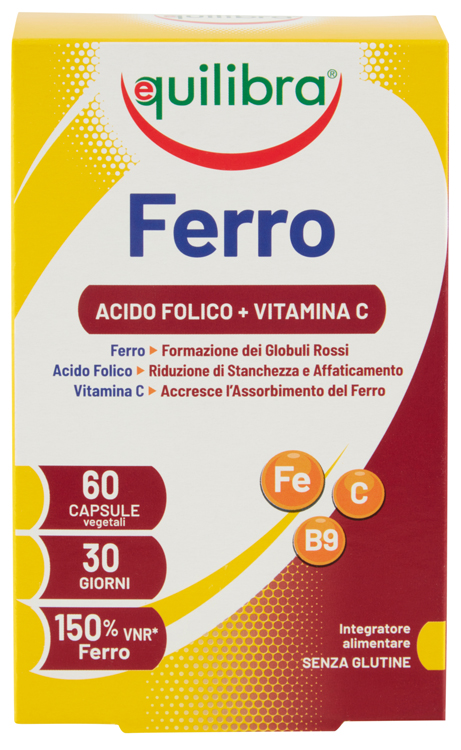 FERRO CON ACIDO FOLICO + VITAMINA C 60 CAPSULE - Farmacianuova.eu