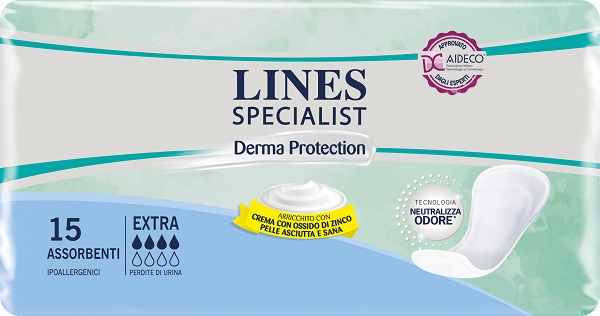 LINES SPECIALIST DERM PANNOLONE SAGOMATO EXTRA 15 PEZZI - Farmacianuova.eu