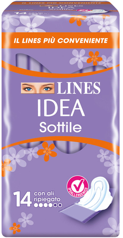 LINES IDEA ASSORBENTE SOTTILE RIPIEGATO CON ALI 14 PEZZI - Farmacianuova.eu