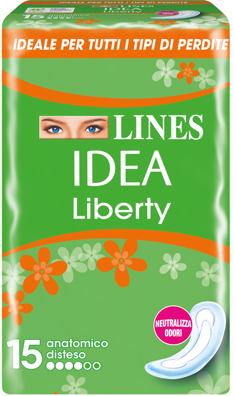LINES IDEA ASSORBENTE LIBERTY ANATOMICO 15 PEZZI - Farmacianuova.eu