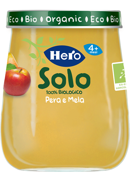 HERO SOLO OMOGENEIZZATO PERA MELA 100% BIO 120 G - Farmacianuova.eu