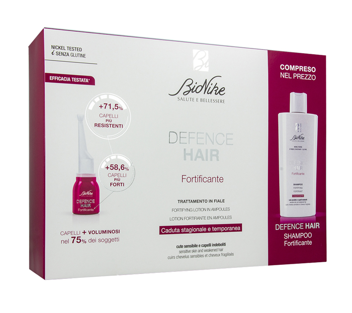 DEFENCE HAIR BIPACK RIDENSIFICANTE 21 FIALE 6 ML + SHAMPOO 200 ML - Farmacianuova.eu