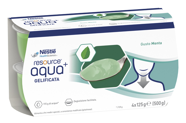 RESOURCE AQUA ACQUA GELIFICATA+MINT CUP 6 4X125 G - Farmacianuova.eu