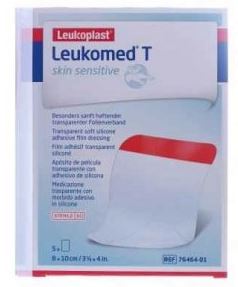LEUKOMED T PLUS SKIN SENSITIVE MEDICAZIONE POST-OPERATORIA TRASPARENTE MPERMEABILE CON MASSA ADESIVA AL SILICONE 8X10CM 5 PEZZI - Farmacianuova.eu