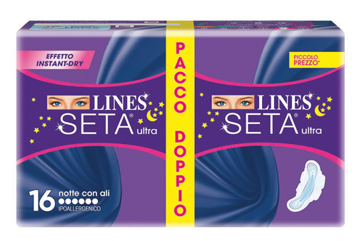 LINES SETA ULTRA ASSORBENTE NOTTE 16 PEZZI - Farmacianuova.eu