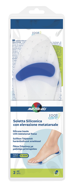 MASTER-AID FOOT CARE SOLETTA SILICONICA XL 43-44 EU ELEV METATARSO - Farmacianuova.eu