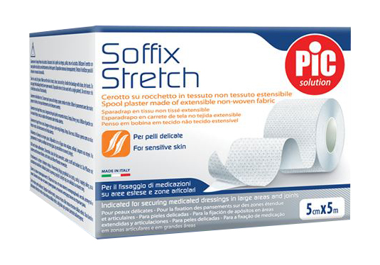 CEROTTO IN ROTOLO PIC SOFFIX STRETCH TESSUTO NON TESSUTO ESTENDIBILE 5X500 CM 1 PEZZO - Farmacianuova.eu