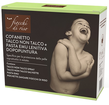 FIOCCHI DI RISO COFANETTO ZANZARE TALCO + PASTA EMU + TALCO NON TALCO SALVIETTE - Farmacianuova.eu