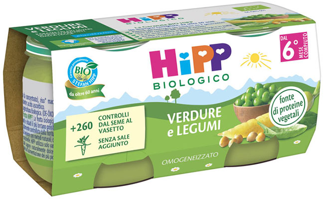 HIPP BIO OMOGENEIZZATO VERDURE/LEGUMI 2X80 G - Farmacianuova.eu