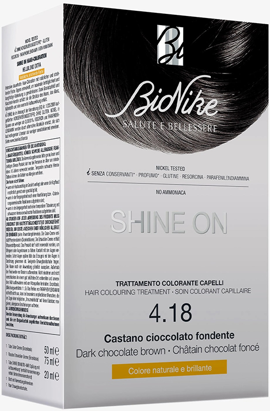 SHINE ON CASTANO CIOCCOLATO FONDENTE 4,18 FLACONE 75 ML + TUBO 50 ML - Farmacianuova.eu