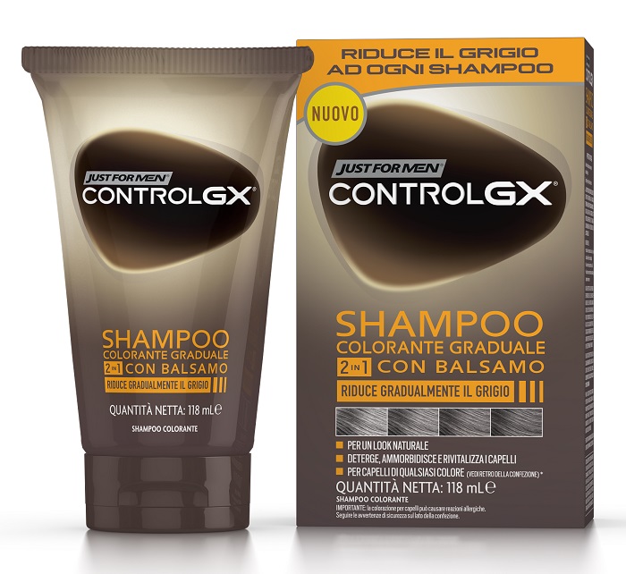 JUST FOR MEN CONTROL GX SHAMPOO COLORANTE GRADUALE 2 IN 1 CON BALSAMO 150 ML - Farmacianuova.eu