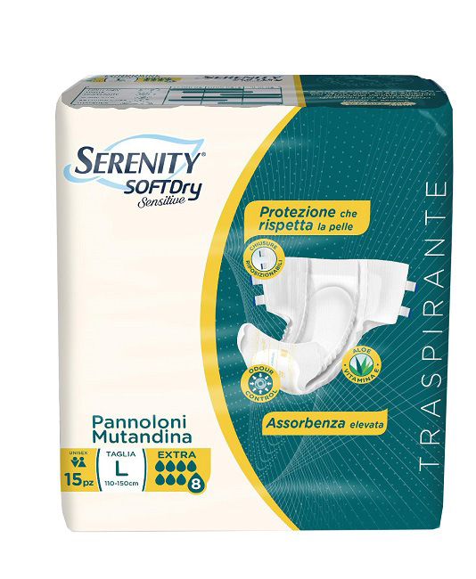 PANNOLONE MUTANDINA SERENITY SD SENSITIVE EXTRA L 15 PEZZI - Farmacianuova.eu