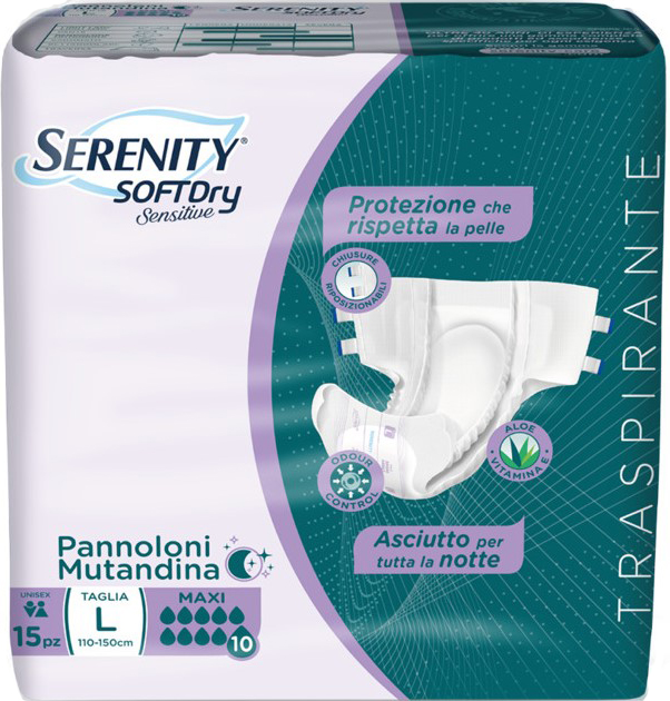 PANNOLONE MUTANDINA SERENITY SD SENSITIVE MAXI L 15 PEZZI - Farmacianuova.eu
