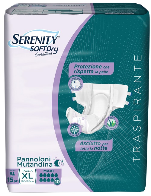 PANNOLONE MUTANDINA SERENITY SD SENSITIVE MAXI XL 15 PEZZI - Farmacianuova.eu