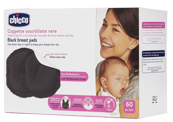 CHICCO COPPETTA ASSORBILATTE ANTIBATTERICA NERA 60 PEZZI - Farmacianuova.eu