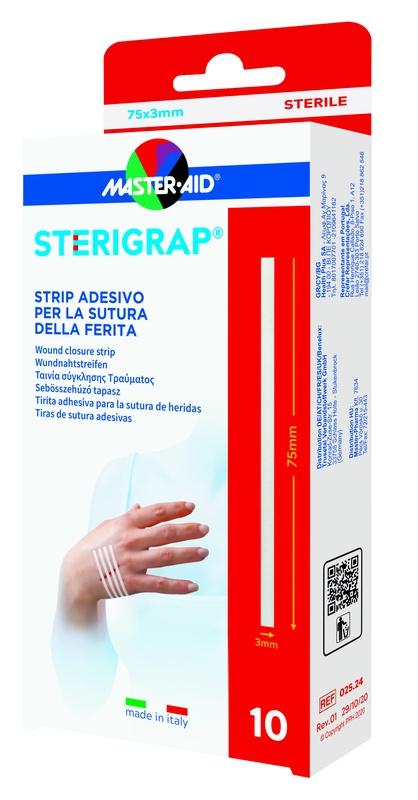 MASTER-AID STERIGRAP STRIP ADESIVO SUTURA FERITE 75X3 MM 10 PEZZI - Farmacianuova.eu