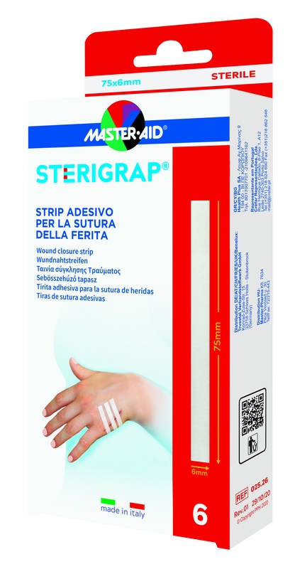MASTER-AID STERIGRAP STRIP ADESIVO SUTURA FERITE 75X6 MM 6 PEZZI - Farmacianuova.eu