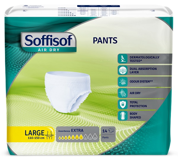 PANNOLONE SOFFISOF AIR DRY PANTS EXTRA L 14 PEZZI - Farmacianuova.eu