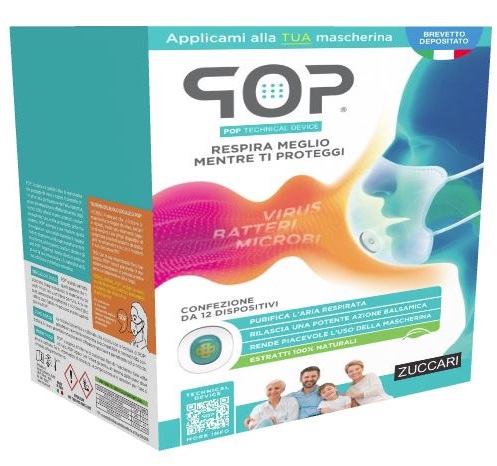 POP TECHNICAL DEVICE 12 DISPOSITIVI ADESIVI PROFUMA E PURIFICA MASCHERINA - Farmacianuova.eu