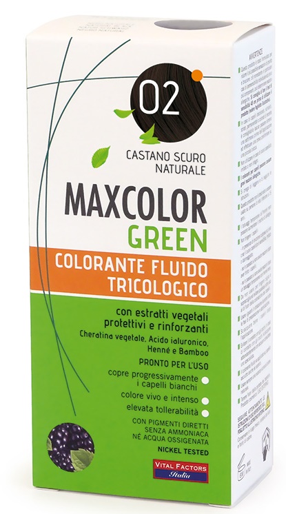 MAXCOLOR GREEN 02 CASTANO SCURO NATURALE 75 ML + BALSAMO 15 ML - Farmacianuova.eu