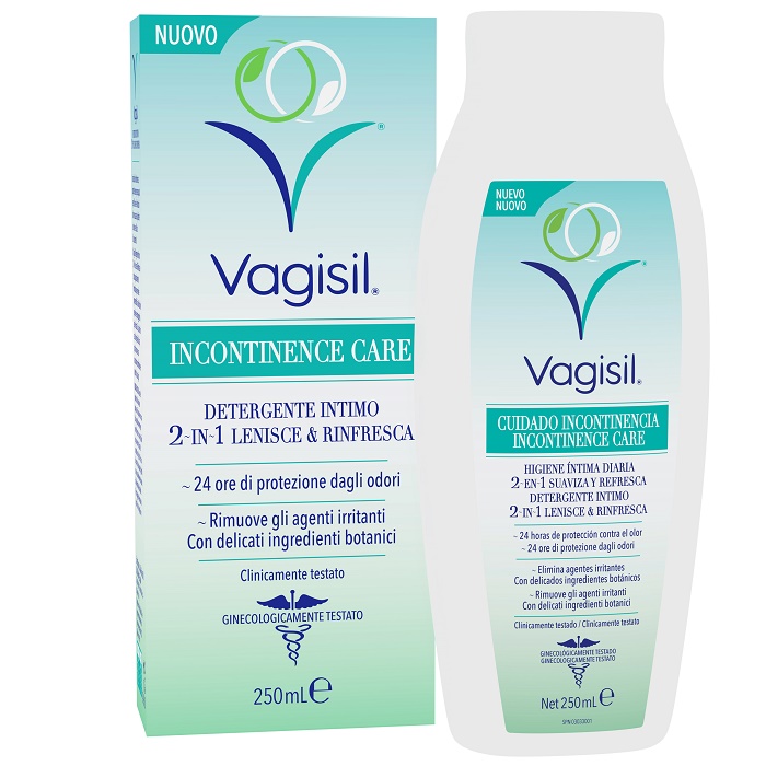 VAGISIL INCONTINENCE CARE DETERGENTE INTIMO 2IN1 LENISCE & RINFRESCA 250 ML - Farmacianuova.eu