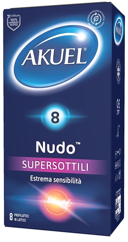 PROFILATTICO AKUEL NUDO SUPERSOTTILE 8 PEZZI - Farmacianuova.eu