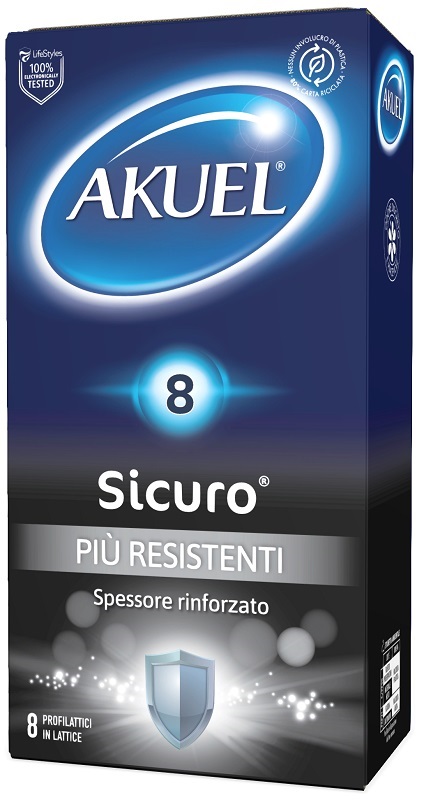 PROFILATTICO AKUEL SICURO PIU' RESISTENTE 8 PEZZI - Farmacianuova.eu