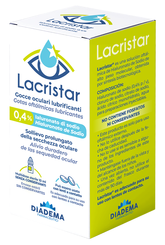 LACRISTAR GOCCE OCULARI LUBRIFICANTI 0,4% IALURONATO DI SODIO MULTIDOSE 10 ML - Farmacianuova.eu