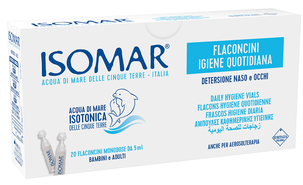 ISOMAR SOLUZIONE ISOTONICA ACQUA MARE IGIENE QUOTIDIANA 20 FLACONCINI MONODOSE 5 ML - Farmacianuova.eu