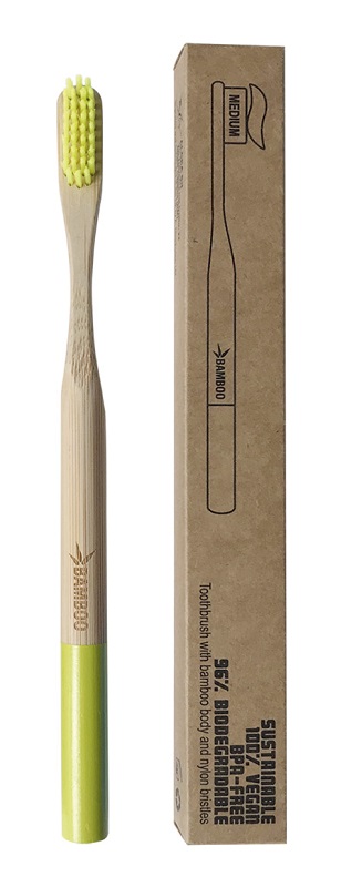 SPAZZOLINO BAMBOO SETOLE MEDIUM LIME - Farmacianuova.eu