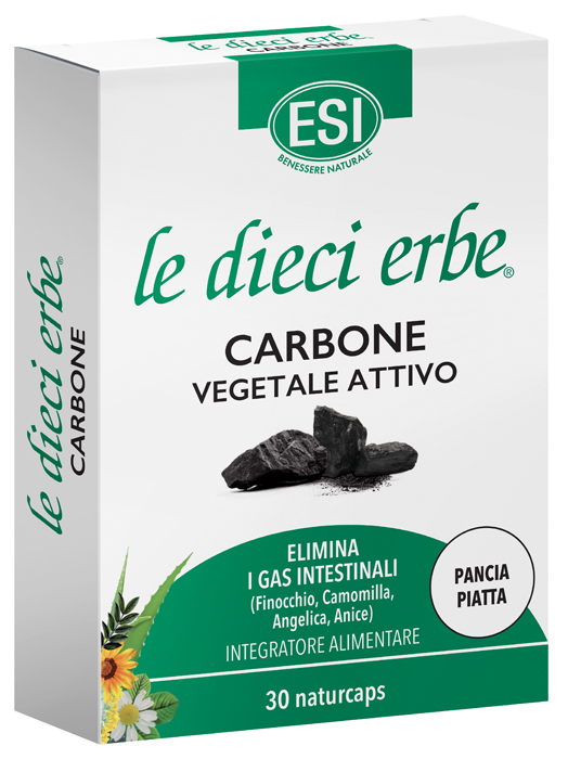 ESI LE DIECI ERBE CARBONE VEGETALE ATTIVO 30 NATURCAPS - Farmacianuova.eu