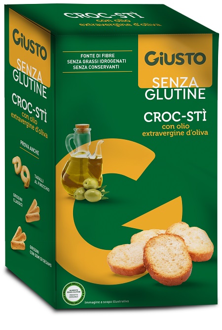 GIUSTO SENZA GLUTINE CROC-STI' CON OLIO EXTRAVERGINE D'OLIVA 100 G - Farmacianuova.eu