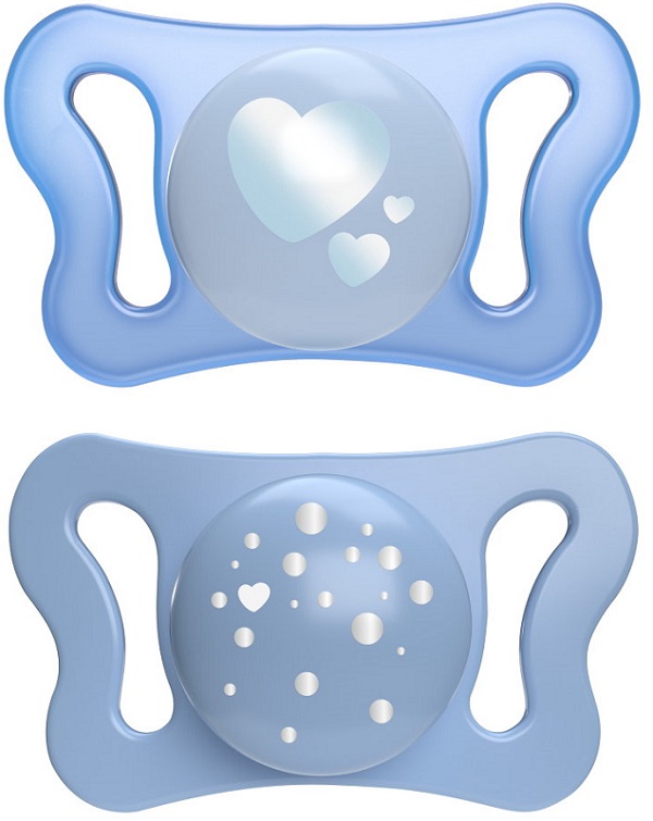 CHICCO SUCCHIETTO MICRO AZZURRO SILICONE 0-2M 2 PEZZI - Farmacianuova.eu