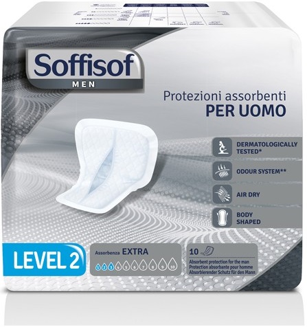 PANNOLONE PER INCONTINENZA SAGOMATO SOFFISOF MEN LEVEL 2 10 PEZZI - Farmacianuova.eu