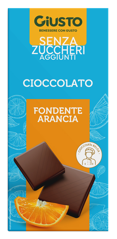 GIUSTO SENZA ZUCCHERO CIOCCOLATO FONDENTE ARANCIA 85 G - Farmacianuova.eu