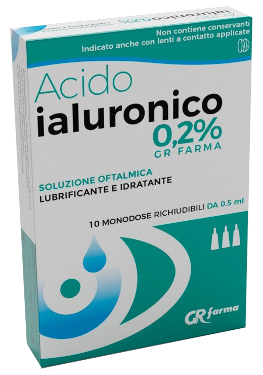 SOLUZIONE OFTALMICA LUBRIFICANTE E IDRATANTE ACIDO IALURONICO 0,2% 10 MONODOSE RICHIUDIBILI DA 0,5 ML - Farmacianuova.eu