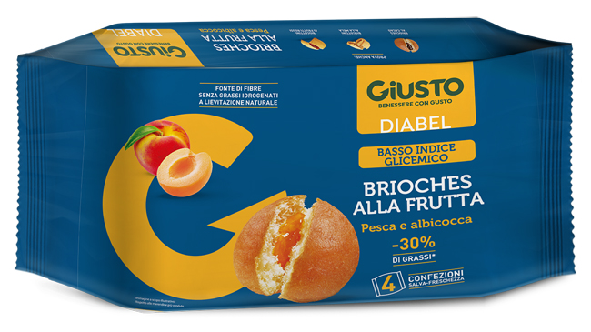 GIUSTO DIABEL BRIOCHE FRUTTA 4 PEZZI DA 45 G - Farmacianuova.eu