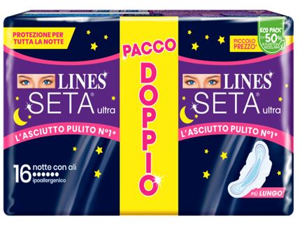 LINES SETA ULTRA ASSORBENTI NOTTE VP DWCT 16 PEZZI - Farmacianuova.eu