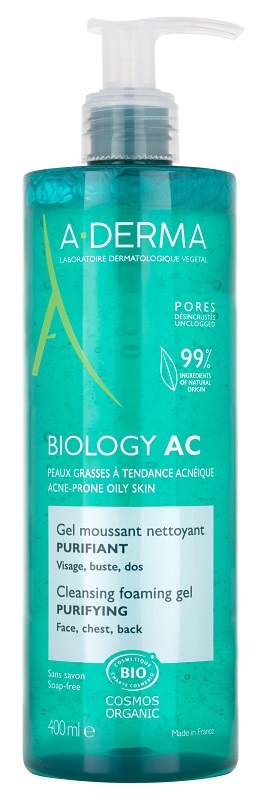 ADERMA BIOLOGY AC GEL DETERGENTE SCHIUMOGENO PURIFICANTE 400 ML - Farmacianuova.eu