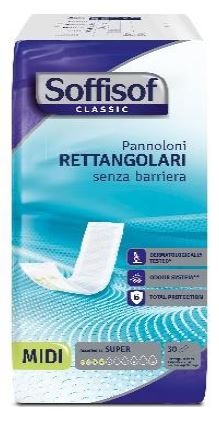 PANNOLONE SOFFISOF CLASSIC RETTANGOLARE SENZA BARRIERA 30 PEZZI - Farmacianuova.eu